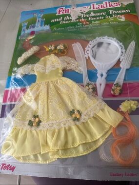 Yellow Dress & Accessories Set by